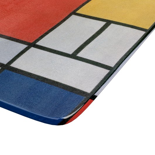 Mondrian Komposition Red Yellow Blue Black Schneidebrett (Ecke)