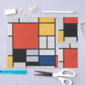 Mondrian Komposition Red Yellow Blue Black Seidenpapier (Handwerk)