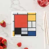 Mondrian Komposition Red Yellow Blue Black Serviette (Beispiel)