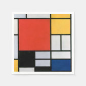 Mondrian Komposition Red Yellow Blue Black Serviette (Vorderseite)
