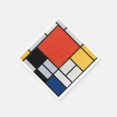 Mondrian Komposition Red Yellow Blue Black Serviette (Ecke)