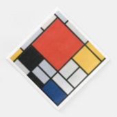 Mondrian Komposition Red Yellow Blue Black Serviette (Ecke)