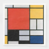 Mondrian Komposition Red Yellow Blue Black Serviette (Vorderseite)