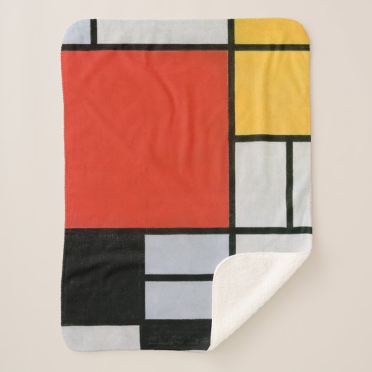 Mondrian Komposition Red Yellow Blue Black Sherpadecke (Vorderseite)