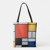 Mondrian Komposition Red Yellow Blue Black Tasche (Rückseite)