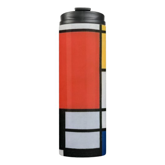 Mondrian Komposition Red Yellow Blue Black Thermosbecher (Vorderseite)