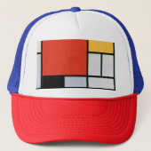 Mondrian Komposition Red Yellow Blue Black Truckerkappe (Vorderseite)