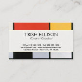 Mondrian Komposition Red Yellow Blue Black Visitenkarte (Rückseite)