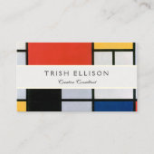 Mondrian Komposition Red Yellow Blue Black Visitenkarte (Vorderseite)