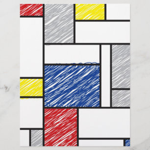 Mondrian Kritzeleien Minimalistischer De Stijl Mod Flyer