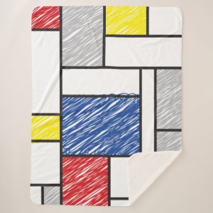 Mondrian Kritzeleien Minimalistischer De-Stijl-Sti Sherpadecke