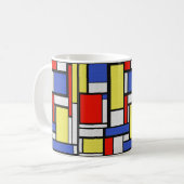 Mondrian Kunst Kaffeetasse (Vorderseite Links)