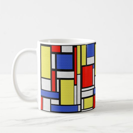 Mondrian Kunst Kaffeetasse (Links)