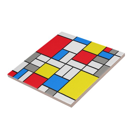 Mondrian Kunst-Variantethema Fliese (Seite)