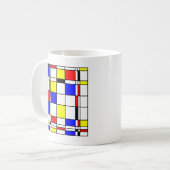 Mondrian Kunstart Kaffeetasse (Vorderseite Links)