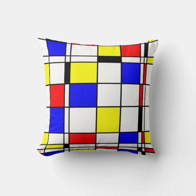 Mondrian Kunstart Kissen (Vorderseite)