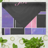 Mondrian Lila Pink Black Print Handtuch (Gefaltet)