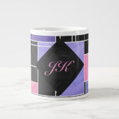 Mondrian Lila Pink Black Print Jumbo-Tasse (Vorderseite)