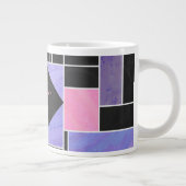 Mondrian Lila Pink Black Print Jumbo-Tasse (Rechts)