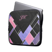 Mondrian Lila Pink Black Print Laptopschutzhülle (Vorderseite Links)