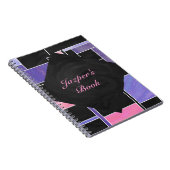 Mondrian Lila Pink Black Print Notizblock (Rechte Seite)