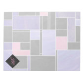 Mondrian Lila Pink Black Print Notizblock (Vorderseite)