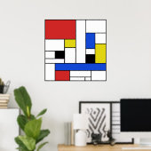 Mondrian Lines 24" x 24" Poster (Matte) (Heimbüro)