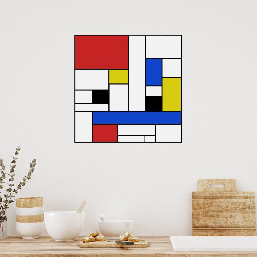 Mondrian Lines 24" x 24" Poster (Matte) (Küche)