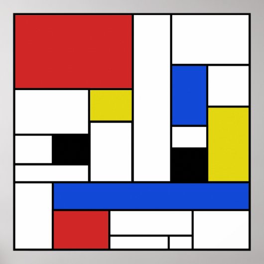 Mondrian Lines 24" x 24" Poster (Matte) (Vorne)