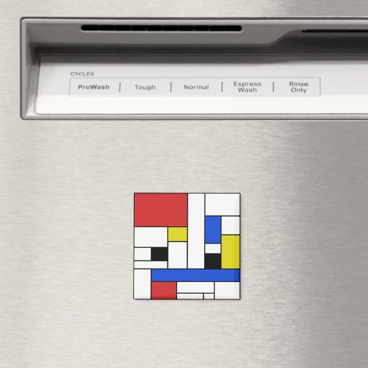 Mondrian Lines 2 Inch Square Magnet (In Situ (Geschirrspüler))