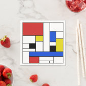 Mondrian Lines White Cocktail Paper Napkins Serviette (Beispiel)
