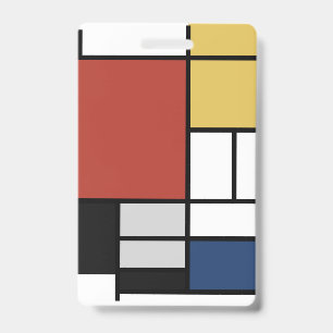 Mondrian Malerei Rote Fläche Gelb Schwarz Grau Bla Ausweis