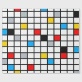 Mondrian Mania Retro Geschenkpapier (Flach)
