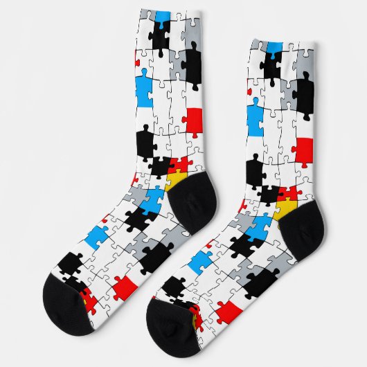 Mondrian Mania Retro Socken (Linkes Detail)