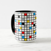 Mondrian Mania Retro Tasse (Vorderseite Links)