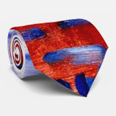 Mondrian - Meer nach Sonnenuntergang, buntes Bild Krawatte (Gerollt)