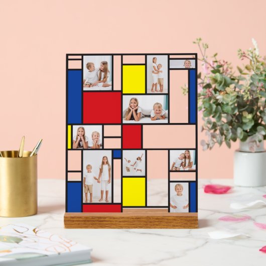 Mondrian Minimalist De Stijl Geo Modern Art Photo Acrylschild (Hochzeit)