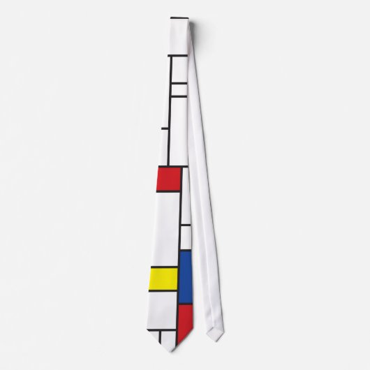 Mondrian Minimalist Geometric De Stijl Modern Art Krawatte (Vorderseite)