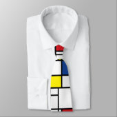Mondrian Minimalist Geometric De Stijl Modern Art Krawatte (Gebunden)