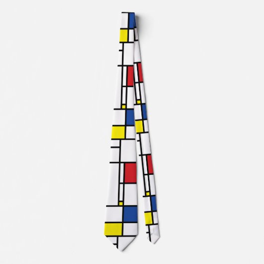 Mondrian Minimalist Geometric De Stijl Modern Art Krawatte (Vorderseite)
