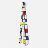 Mondrian Minimalist Geometric De Stijl Modern Art Krawatte (Rückseite)