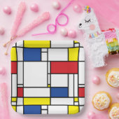 Mondrian Minimalist Geometric De Stijl Modern Art Pappteller (Party)