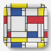 Mondrian Minimalist Geometric De Stijl Modern Art Pappteller (Vorderseite)