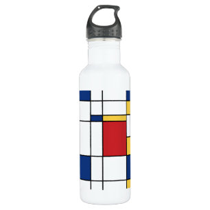 Mondrian Minimalistisch Abstrakt Art Primärfarben Edelstahlflasche