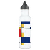 Mondrian Minimalistisch Abstrakt Art Primärfarben Edelstahlflasche (Rechts)