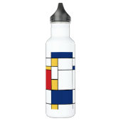 Mondrian Minimalistisch Abstrakt Art Primärfarben Edelstahlflasche (Links)
