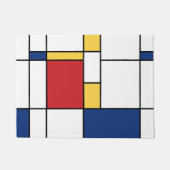 Mondrian Minimalistisch Abstrakt Art Primärfarben Fußmatte (Vorderseite)