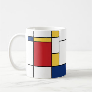 Mondrian Minimalistisch Abstrakt Art Primärfarben Kaffeetasse