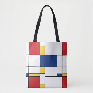 Mondrian Minimalistisch Abstrakt Art Red Blue Yell Tasche