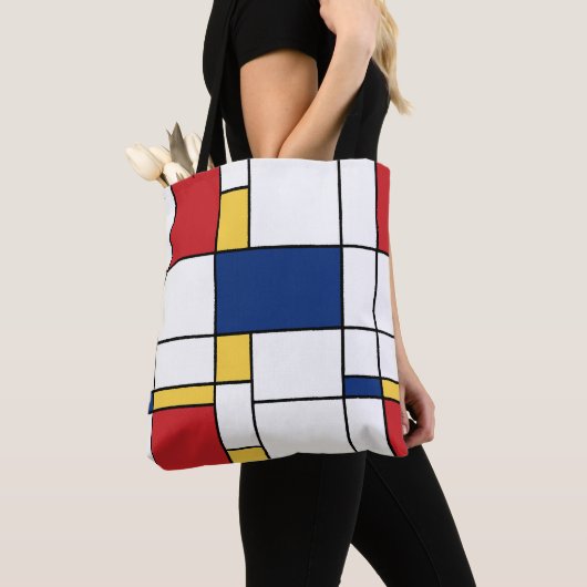 Mondrian Minimalistisch Abstrakt Art Red Blue Yell Tasche (Von Nahem)